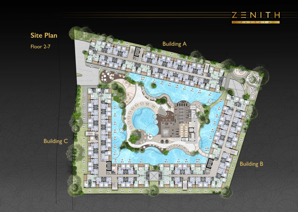 Zenith Pattaya 2-7. emelet alaprajz